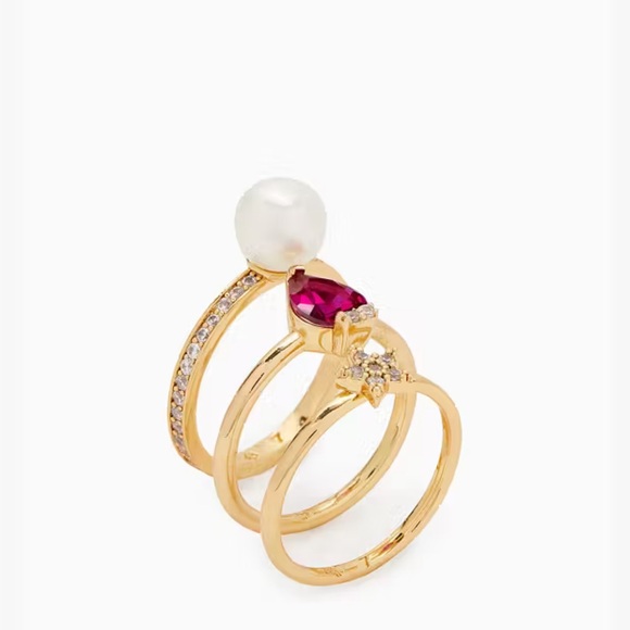 $99 Kate Spade Light Up The Room Stackable Ring Set - Picture 3 of 6